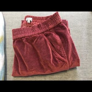 Madewell velvet track pants size small